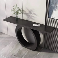 Nouvelle Table d'entrée minimaliste en marbre pour salon ou couloir d'hôtel Table d'angle élégante en métal