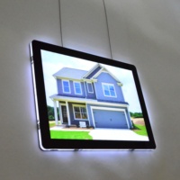 Acrylique Rectangle Bannière Affiche Led Boîte Lumière Cadre Double Face Haute Luminosité Immobilier Maison Ouverte Panneau de Signalisation à Vendre