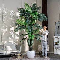 Palmera Artificial de 2.4 Metros de Altura para Decoración de Terraza y Piscina, Resistente a los Rayos UV, Planta Tropical Artificial de Doble Tronco para Espacios Exteriores