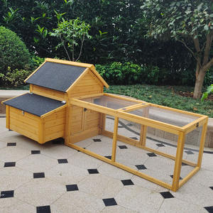 Grote houten buitenkippenhok met metalen deuropener, kippenhuis voor kleine dieren zoals eenden, konijnen, kippen, kooi - Product Image 3