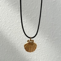 Collier en corde avec croix en coquillage, style bohème, en acier inoxydable plaqué or 18 carats PVD, nouvelle collection automne-hiver Dazan, pour femmes et hommes