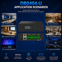 Processeur audio Dante FHB 4CH avec carte son USB 24 bits 48 kHz DSP PoE DC12V