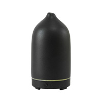 Humidificateur ultrasonique créatif en céramique à col court de 100 ml, diffuseur d'aromathérapie sept couleurs noir et blanc, fonction de minuterie, silencieux
