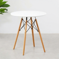 Table à manger ronde en plastique imperméable au design moderne et épuré pour la maison, l'appartement, le balcon, les salles de conférence et l'usage commercial – Mobilier de salle à manger