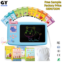 Kartu Flash Berbicara GY untuk Balita 2-in-1 Tablet Menulis LCD Anak-anak Pembelajaran Bahasa Montessori 510 Kata Autisme Pertuturan