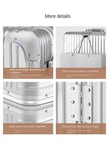Valise en aluminium, mot de passe, valise à roulettes pour femme, valise à roulettes universelle pour homme, valise de 20 pouces, bagage à main - Product Image 5