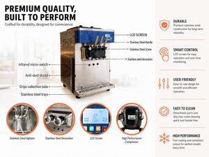 Máquina de Helado Suave de <span class=keywords><strong>1200W</strong></span> y 18L/H con 2+1 Sabores Mixtos - Product Image 3