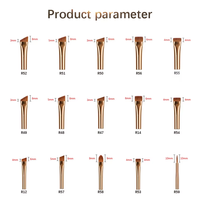 EMF Luxury Professional 15 Pinceaux Anglés Plats en Poils Synthétiques pour Eyeliner, Crayon à Lèvres et Sourcils, Vegan, Manche en Bois Rose Doré, Marque Privée