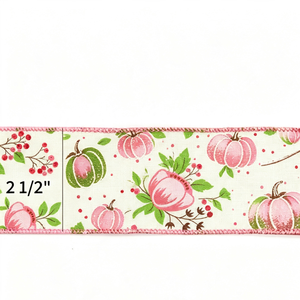 Cinta de Yute Sintético Fino de 2 1/2 Pulgadas con Alambre, Resistente al Encogimiento, Rollo de 10 Yardas, Diseño Floral Rosa Primavera, Impresión Personalizada - Product Image 2