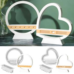 Moule en silicone pour lampe à parfum <span class=keywords><strong>ronde</strong></span> en forme de cœur M50854, en résine de gypse - Product Image 1