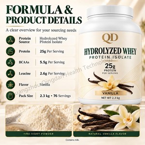 Poudre de protéines pour adultes OEM ODM avec 25 g d'isolat de lactosérum hydrolysé à 100 % et créatine, complément alimentaire pour la croissance musculaire - Product Image 2