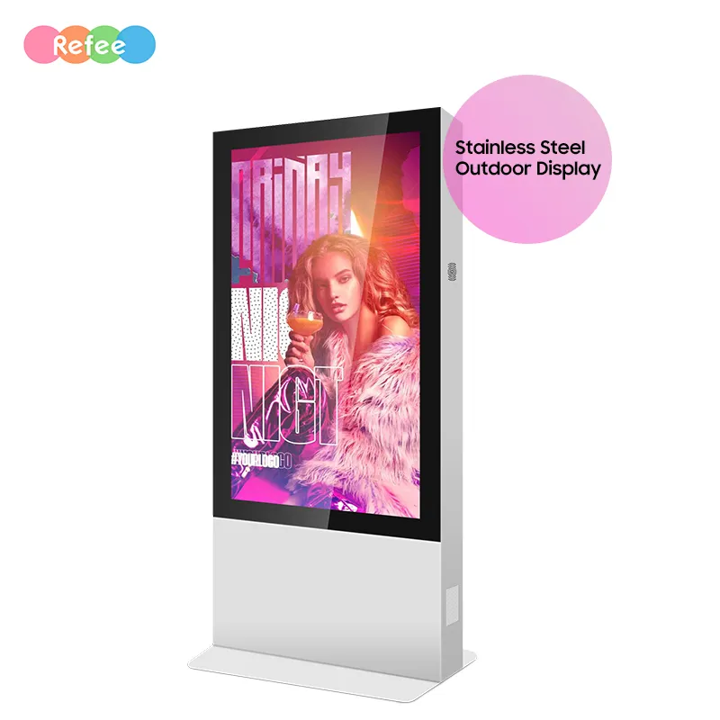 Promosyon 2500 nits açık dokunmatik Kiosk otobüs durağı dijital tabela su geçirmez LCD ekran reklam monitör açık Totem