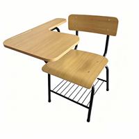 Chaise de bureau réglable pour étudiant avec rangement, cadre en MDF, plateau en bois, support pour tablette, mobilier de salle de classe pour amphithéâtre