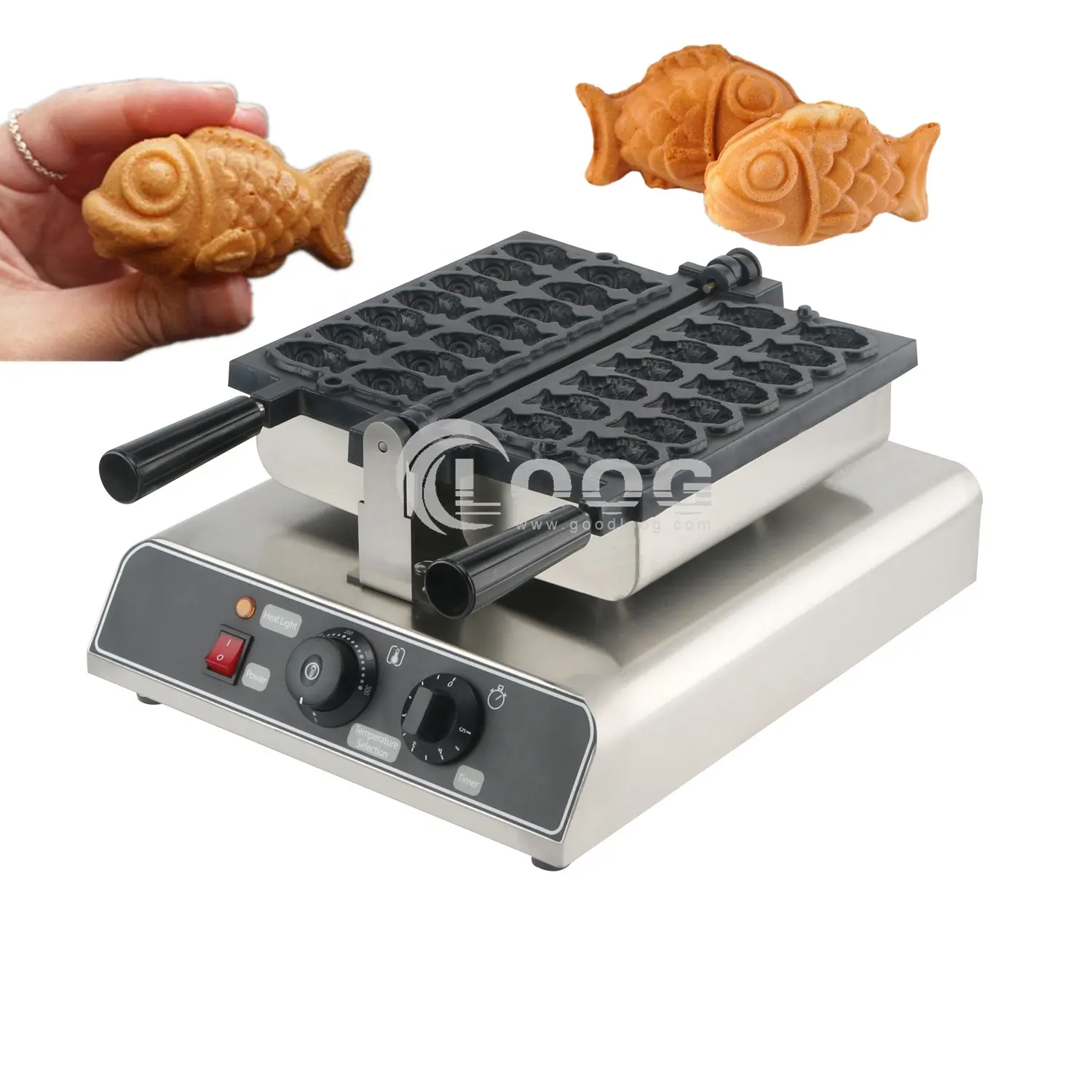 Хит продаж, электрическая мини-машина для вафель в форме рыбы, 14 шт.