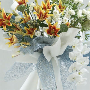 مصنع شينيراب للبيع بالجملة 50*5 ياردة شبكة تغليف الزهور زهرة لفة شبكة تزيين الزهور - Product Image 2