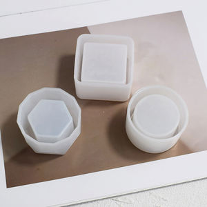 Résine Succulent <span class=keywords><strong>Pot</strong></span> Moule Hexagone Rond DIY Cented Bougeoir Moule Pots De Fleurs Moule En Silicone - Product Image 4