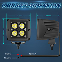 Feux LED de 3 pouces, petits projecteurs LED jaunes, faisceau spot, vente en gros, éclairage tout-terrain pour UTV