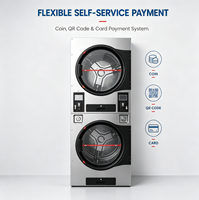 Séchoir superposé à monnayeur pour laverie automatique avec système de paiement par QR code et carte