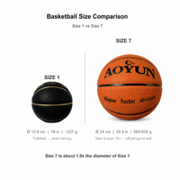 Ballon de basketball miniature AOYUN Bb-21 taille 1 avec logo personnalisé pour les tout-petits - Housse en caoutchouc légère et durable, résistante à l'eau, ballon d'entraînement gonflable