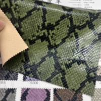 Nouveau design en cuir à motif serpent, tissu en cuir PU extensible, faux cuir en rouleau pour veste et vêtement, tissu personnalisé