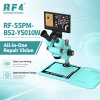 Microscope de réparation de précision à zoom continu stéréoscopique trinoculaire RF4 avec grand écran HD et construction métallique pour téléphone portable