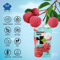 Zéro gras faible en calories végétalien Konjac gelée boisson fruité litchi saveur avec collagène vitamine C sac emballage convivial pour tous
