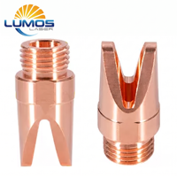 Nosel Pemotong Pengelasan Laser Serat untuk Mesin Pengelasan Laser Genggam SUP QILIN HANWEI WSX, Ujung Tembaga Merah, Bahan Habis Pakai