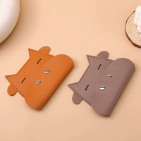 Keranjang Penyimpanan Koin Kulit PU Kreatif Bentuk Sapi Tahan Lama Organizer Meja Multifungsi Tempat Dompet