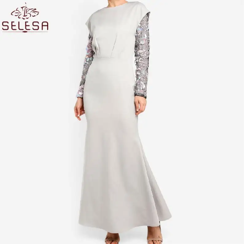 シンプルなスタイルのバジュクルンケバヤのウェディングドレスGrosirマレーシアイスラム小説イスラム教徒のジルバブ