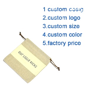 Bolsa de Embalaje Personalizada de Lino Natural con Cordón para Herramientas o Velas, con Parche de Algodón con Logotipo - Product Image 4