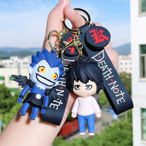 Vente en gros d'usine Figurine d'anime Death Note en PVC 3D Porte-clés à mousqueton Créatif Léger 10cm Porte-clés Pendentif pour sac - Product Image 3