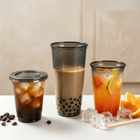 Gobelets jetables compostables personnalisés avec logo, en plastique PET transparent pour boissons chaudes/froides, pour vente en gros, marque LESI, sérigraphiés