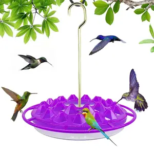 DD1133 distributeur de graines d'extérieur en plastique pour colibris, mangeoire ronde suspendue pour oiseaux