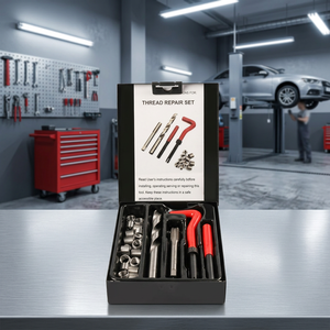 <b>Thread</b> Repair Set M3-M14 Steel Hand Tool Kit with Tap Drill Bit Wire <b>Insert</b> Hard Case for Mechanical Repair - Product Image 1