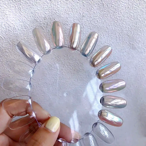 Poudre pour ongles effet miroir clair de lune blanc nacré, paillettes pour ongles, pigment brillant effet aurore, poussière chromée, décoration pour ongles femme - Product Image 3