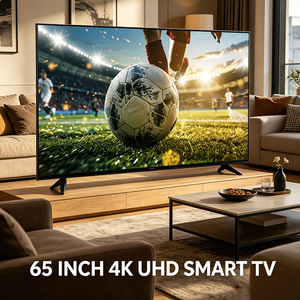ทีวี QLED สมาร์ททีวี <span class=keywords><strong>4K</strong></span> UHD ขนาด 65 นิ้ว จากโรงงานจีน ได้รับการรับรองจาก <span class=keywords><strong>Google</strong></span> พร้อม <span class=keywords><strong>Chromecast</strong></span> และ <span class=keywords><strong>Google</strong></span> Play Store หน่วยความจำ 2GB+16GB รองรับ Dual WiFi สำหรับโรงแรม - Product Image 1