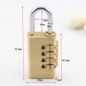 Brass Alloy Padlock 30mm 4 Digit Combination Lock Resettable For Gym <b>Lockers</b> Courtyard Gate - Product Image 2