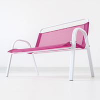 Chaise double design moderne pour enfants, jardin, extérieur, métal, détente, avec couleurs vert, rouge, bleu, jaune, pour chambre, école, atelier
