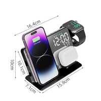 Cargador de Celular Personalizado de 15W, Reloj de Pared y Cargador de Teléfono Móvil, Fabricante de Cargadores Inalámbricos 4 en 1 de Carga Rápida