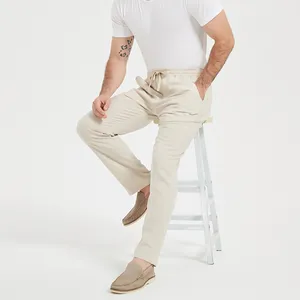 2023 il nuovo design ha stock pantaloni da uomo casual in lino kaki plus size per uomo