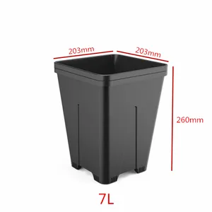 Jardinière de culture 7L 10L 25L 30L 40L en plastique rond carré noir pour myrtille Pot de culture