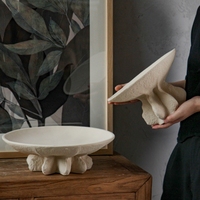 Nouvel ensemble de plateaux décoratifs irréguliers faits à la main, bols à fruits de luxe en céramique pour la décoration intérieure