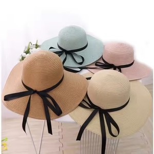 Nuevo <span class=keywords><strong>sombrero</strong></span> de Panamá de ala ancha de verano con lazo grande <span class=keywords><strong>plegable</strong></span> protección UV <span class=keywords><strong>sombrero</strong></span> de paja de mujer para deportes al aire libre viajes en la playa - Product Image 1