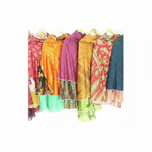 Falda larga de doble capa hecha a mano de estilo bohemio para mujer, falda informal Vintage con hermoso nudo y volantes, falda Bohemia perfecta OOTD - Product Image 1