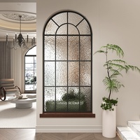 Ventana Abatible Estilo Francés, Ventana de Guillotina con Vidrio Templado Antirrobo, Ventanas Decorativas de Vidrio con Marco de Aleación de Aluminio para Casas