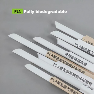Pajitas para Vasos de <span class=keywords><strong>Boba</strong></span> de PLA Impresas Personalizadas con Diámetro de 6/12 mm, Longitud de 190/230 mm, Envueltas Individualmente y Biodegradables - Product Image 2
