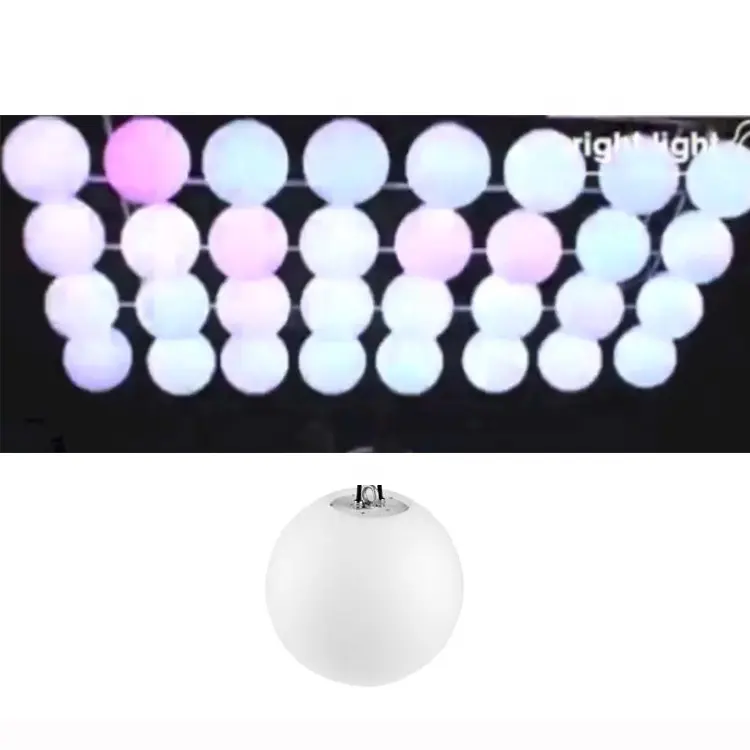 Outdoor RGB Kinetic Lighting Christmas Hanging Ball Stage Light IP65/68 LED Lift Ball White Green Red Pink DMX Controlled