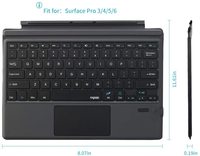 Nouveau clavier intelligent RGB multifonctionnel avec pavé tactile 12,3 pouces sans fil USB Type-C pour Surface Pro 5/3/4/6/7 Magic Keyboard