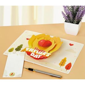 Pop-up 4 Color Father's Day Greeting Card 3D Dad Grandpa Godfather Husband Die Cut Paper <b>Matte</b> <b>Varnishing</b> Rectangle Shape - Product Image 4