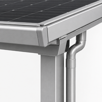 Kit de carport solaire compact 3KW 5KW avec panneaux solaires monocristallins, onduleur connecté au réseau, auvent photovoltaïque en aluminium étanche pour maison/villa